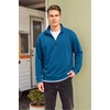 image:imageCOOFANDY Mens Quarter Zip Pullover FleeceLined Mock Neck Sweatshirt CasualRoyal Blue