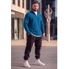 image:imageCOOFANDY Mens Quarter Zip Pullover FleeceLined Mock Neck Sweatshirt CasualRoyal Blue