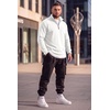 image:imageCOOFANDY Mens Quarter Zip Pullover FleeceLined Mock Neck Sweatshirt CasualWhite