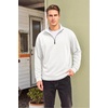 image:imageCOOFANDY Mens Quarter Zip Pullover FleeceLined Mock Neck Sweatshirt CasualWhite