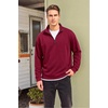 image:imageCOOFANDY Mens Quarter Zip Pullover FleeceLined Mock Neck Sweatshirt CasualWine Red