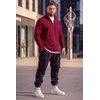 image:imageCOOFANDY Mens Quarter Zip Pullover FleeceLined Mock Neck Sweatshirt CasualWine Red