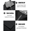 image:imageCOOFANDY Mens Quarter Zip Pullover Golf Shirts Mock Neck Casual SweatshirtAll Black
