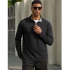 image:imageCOOFANDY Mens Quarter Zip Pullover Golf Shirts Mock Neck Casual SweatshirtAll Black