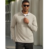 image:imageCOOFANDY Mens Quarter Zip Pullover Golf Shirts Mock Neck Casual SweatshirtBeige