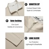 image:imageCOOFANDY Mens Quarter Zip Pullover Golf Shirts Mock Neck Casual SweatshirtBeige