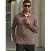 image:imageCOOFANDY Mens Quarter Zip Pullover Golf Shirts Mock Neck Casual SweatshirtBrown