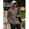 image:imageCOOFANDY Mens Quarter Zip Pullover Golf Shirts Mock Neck Casual SweatshirtBrown
