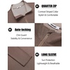 image:imageCOOFANDY Mens Quarter Zip Pullover Golf Shirts Mock Neck Casual SweatshirtBrown
