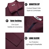 image:imageCOOFANDY Mens Quarter Zip Pullover Golf Shirts Mock Neck Casual SweatshirtBurgendy