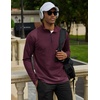 image:imageCOOFANDY Mens Quarter Zip Pullover Golf Shirts Mock Neck Casual SweatshirtBurgendy