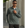 image:imageCOOFANDY Mens Quarter Zip Pullover Golf Shirts Mock Neck Casual SweatshirtDark Green