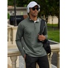 image:imageCOOFANDY Mens Quarter Zip Pullover Golf Shirts Mock Neck Casual SweatshirtDark Green