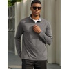 image:imageCOOFANDY Mens Quarter Zip Pullover Golf Shirts Mock Neck Casual SweatshirtDark Grey