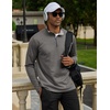 image:imageCOOFANDY Mens Quarter Zip Pullover Golf Shirts Mock Neck Casual SweatshirtDark Grey