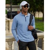 image:imageCOOFANDY Mens Quarter Zip Pullover Golf Shirts Mock Neck Casual SweatshirtLight Blue