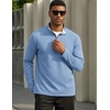 image:imageCOOFANDY Mens Quarter Zip Pullover Golf Shirts Mock Neck Casual SweatshirtLight Blue