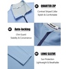 image:imageCOOFANDY Mens Quarter Zip Pullover Golf Shirts Mock Neck Casual SweatshirtLight Blue