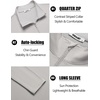 image:imageCOOFANDY Mens Quarter Zip Pullover Golf Shirts Mock Neck Casual SweatshirtLight Grey