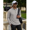 image:imageCOOFANDY Mens Quarter Zip Pullover Golf Shirts Mock Neck Casual SweatshirtLight Grey