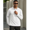 image:imageCOOFANDY Mens Quarter Zip Pullover Golf Shirts Mock Neck Casual SweatshirtWhite