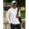 image:imageCOOFANDY Mens Quarter Zip Pullover Golf Shirts Mock Neck Casual SweatshirtWhite