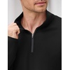 image:imageCOOFANDY Mens Quarter Zip Pullover Lightweight Casual Long Sleeve Polo ShirtsBlack