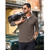 image:imageCOOFANDY Mens Quarter Zip Pullover Lightweight Casual Long Sleeve Polo ShirtsBrown