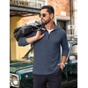 image:imageCOOFANDY Mens Quarter Zip Pullover Lightweight Casual Long Sleeve Polo ShirtsDark Blue