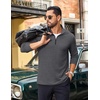 image:imageCOOFANDY Mens Quarter Zip Pullover Lightweight Casual Long Sleeve Polo ShirtsDark Grey