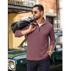 image:imageCOOFANDY Mens Quarter Zip Pullover Lightweight Casual Long Sleeve Polo ShirtsDark Red