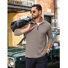 image:imageCOOFANDY Mens Quarter Zip Pullover Lightweight Casual Long Sleeve Polo ShirtsKhaki