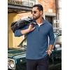 image:imageCOOFANDY Mens Quarter Zip Pullover Lightweight Casual Long Sleeve Polo ShirtsNavy Blue