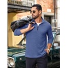 image:imageCOOFANDY Mens Quarter Zip Pullover Lightweight Casual Long Sleeve Polo ShirtsSapphire Blue