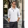 image:imageCOOFANDY Mens Quarter Zip Pullover Lightweight Casual Long Sleeve Polo ShirtsWhite
