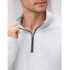 image:imageCOOFANDY Mens Quarter Zip Pullover Lightweight Casual Long Sleeve Polo ShirtsWhite