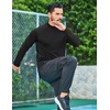 image:imageCOOFANDY Mens Thermal Fleece Shirt Mock Turtle Neck Base Layer Long Sleeve Athletic Warm Undershirt01 Black