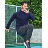 image:imageCOOFANDY Mens Thermal Fleece Shirt Mock Turtle Neck Base Layer Long Sleeve Athletic Warm Undershirt04 Navy Blue