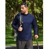 image:imageCOOFANDY Mens Thermal Fleece Shirt Mock Turtle Neck Base Layer Long Sleeve Athletic Warm Undershirt04 Navy Blue