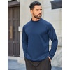 image:imageCOOFANDY Mens Thermal Fleece Shirt Mock Turtle Neck Base Layer Long Sleeve Athletic Warm Undershirt06 Navy