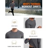 image:imageCOOFANDY Mens Thermal Shirt Regular Fit Fleece Lined Athletic Base LayerDark Heather Grey