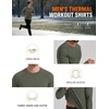 image:imageCOOFANDY Mens Thermal Shirt Regular Fit Fleece Lined Athletic Base LayerGreen