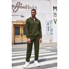 image:imageCOOFANDY Mens Tracksuit 2 Piece Quarter Zip Sweatsuit Workout Jogging SetArmy Green