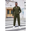 image:imageCOOFANDY Mens Tracksuit 2 Piece Quarter Zip Sweatsuit Workout Jogging SetArmy Green