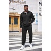 image:imageCOOFANDY Mens Tracksuit 2 Piece Quarter Zip Sweatsuit Workout Jogging SetBlack