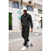 image:imageCOOFANDY Mens Tracksuit 2 Piece Quarter Zip Sweatsuit Workout Jogging SetBlack