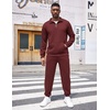 image:imageCOOFANDY Mens Tracksuit 2 Piece Quarter Zip Sweatsuit Workout Jogging SetDark Red