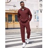 image:imageCOOFANDY Mens Tracksuit 2 Piece Quarter Zip Sweatsuit Workout Jogging SetDark Red