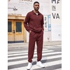 image:imageCOOFANDY Mens Tracksuit 2 Piece Quarter Zip Sweatsuit Workout Jogging SetDark Red