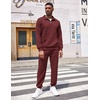 image:imageCOOFANDY Mens Tracksuit 2 Piece Quarter Zip Sweatsuit Workout Jogging SetDark Red